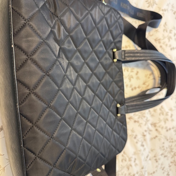 Steve Madden Black & Gold Quilted Space Satchel/Laptop Bag - NWT - Picture 10 of 14